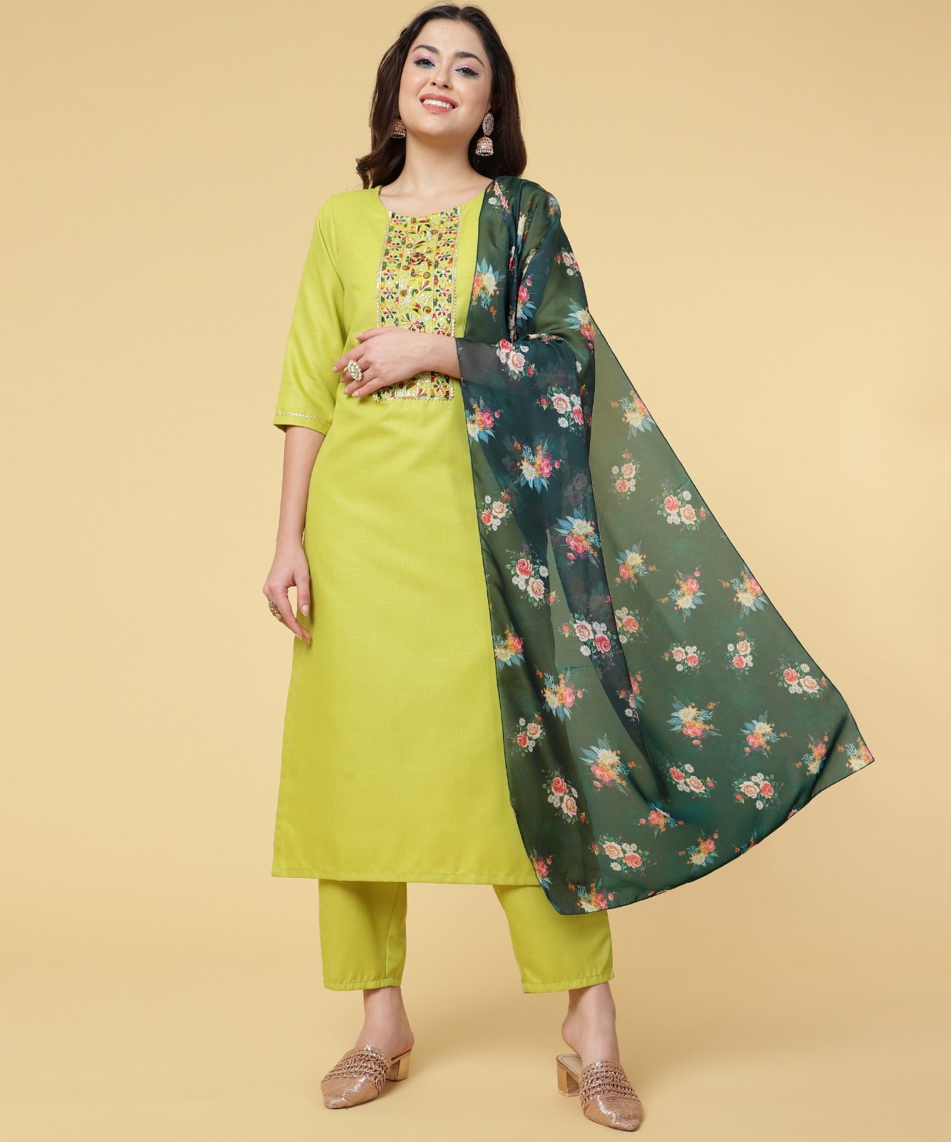 Amazing Party Wear Kurti Pant With Dupatta Set