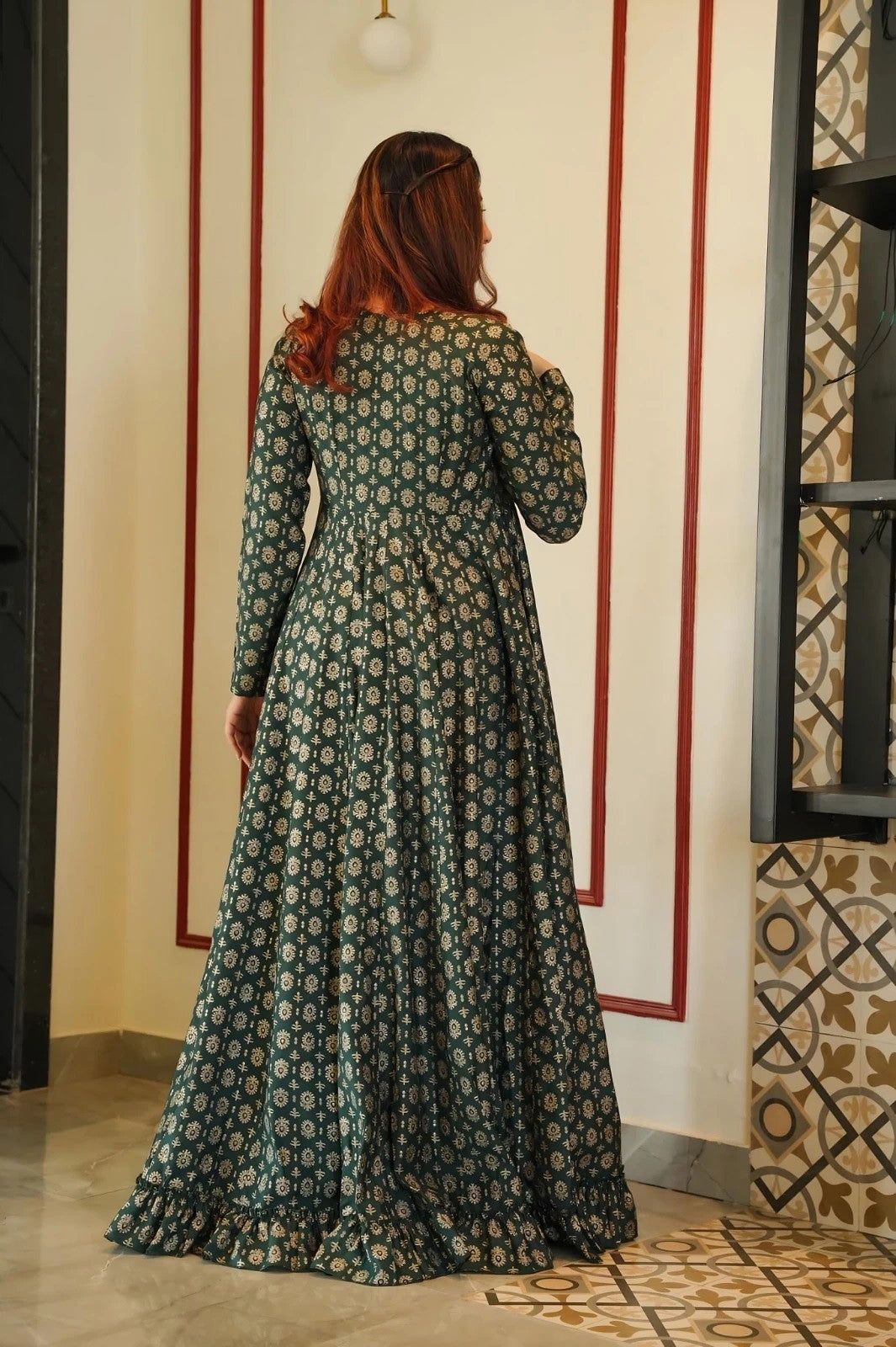 Green Wedding Style Indo Western For Women