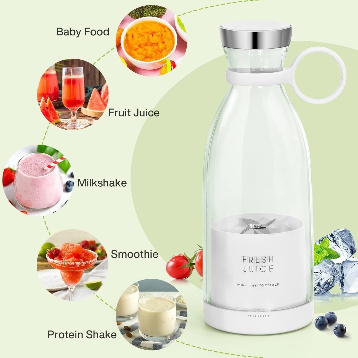 Mini Fruit Juicer Blender Machine for Protein Shakes and Smoothies portable juicer blender