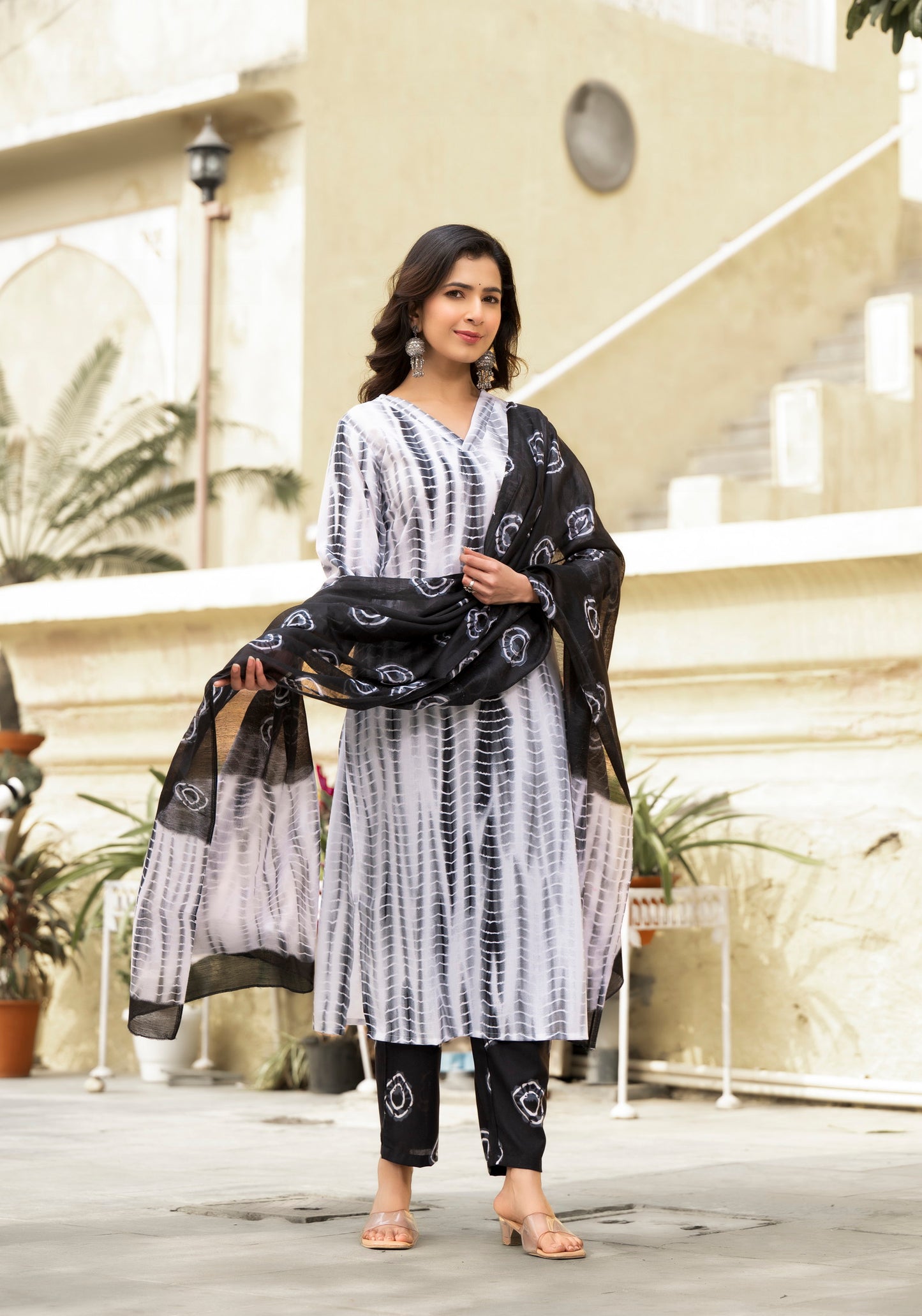 Printed Straight Kurta and Pant set with Dupatta