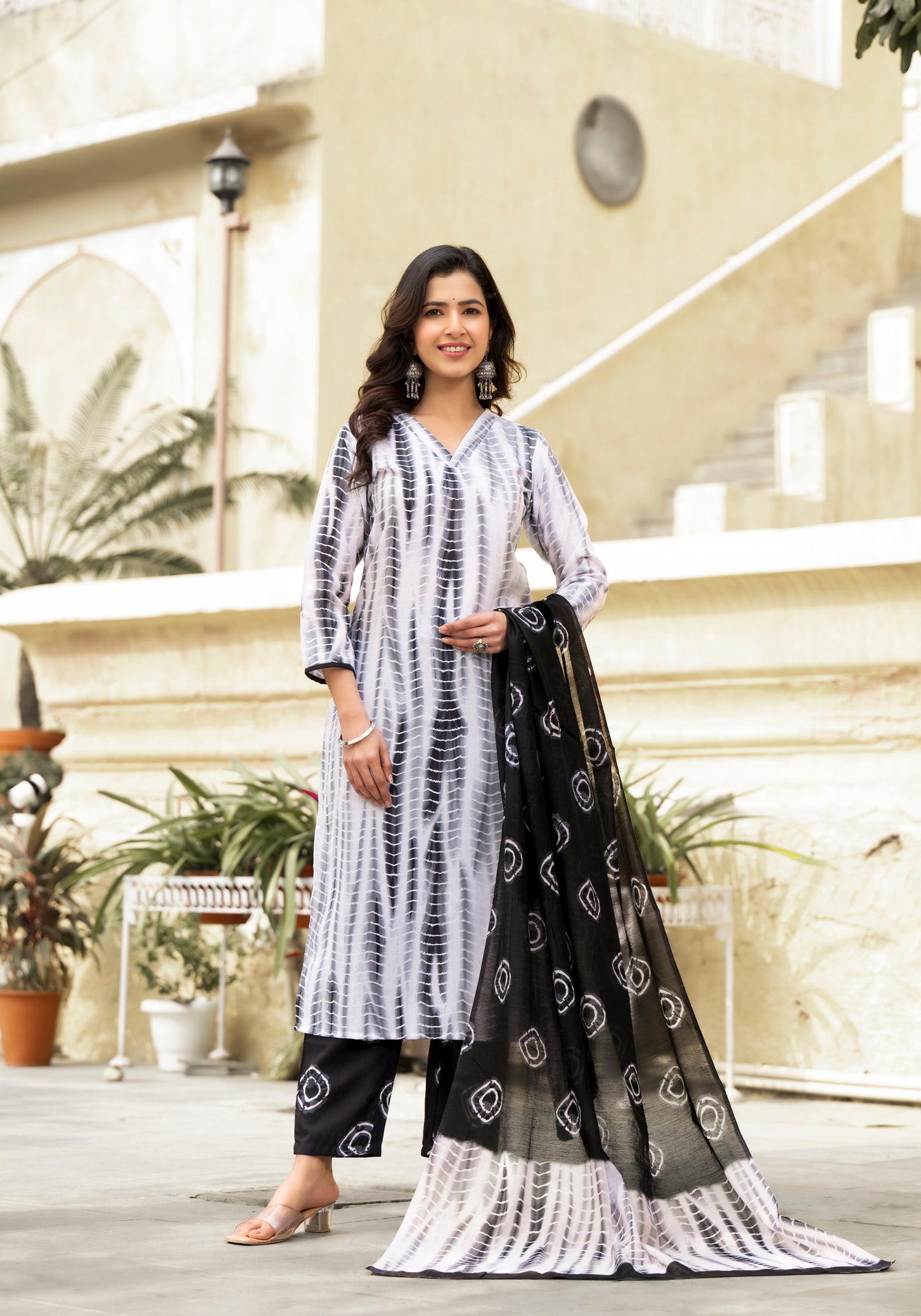 Printed Straight Kurta and Pant set with Dupatta