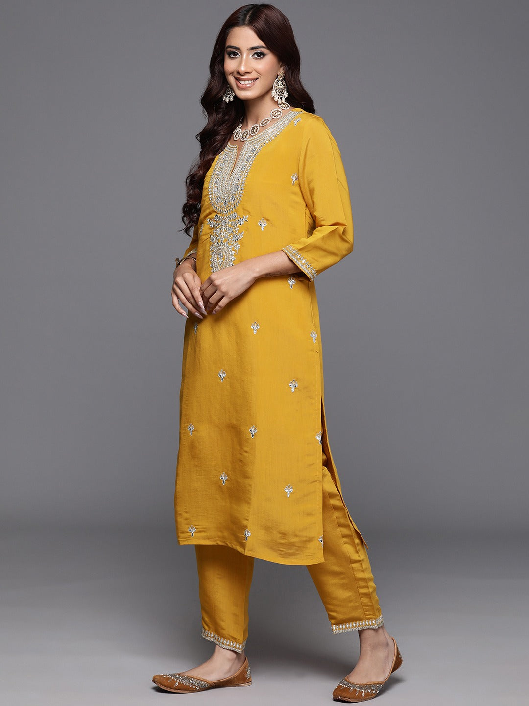 Designer Embroidery Kurta With Pant And Beautiful Dupatta