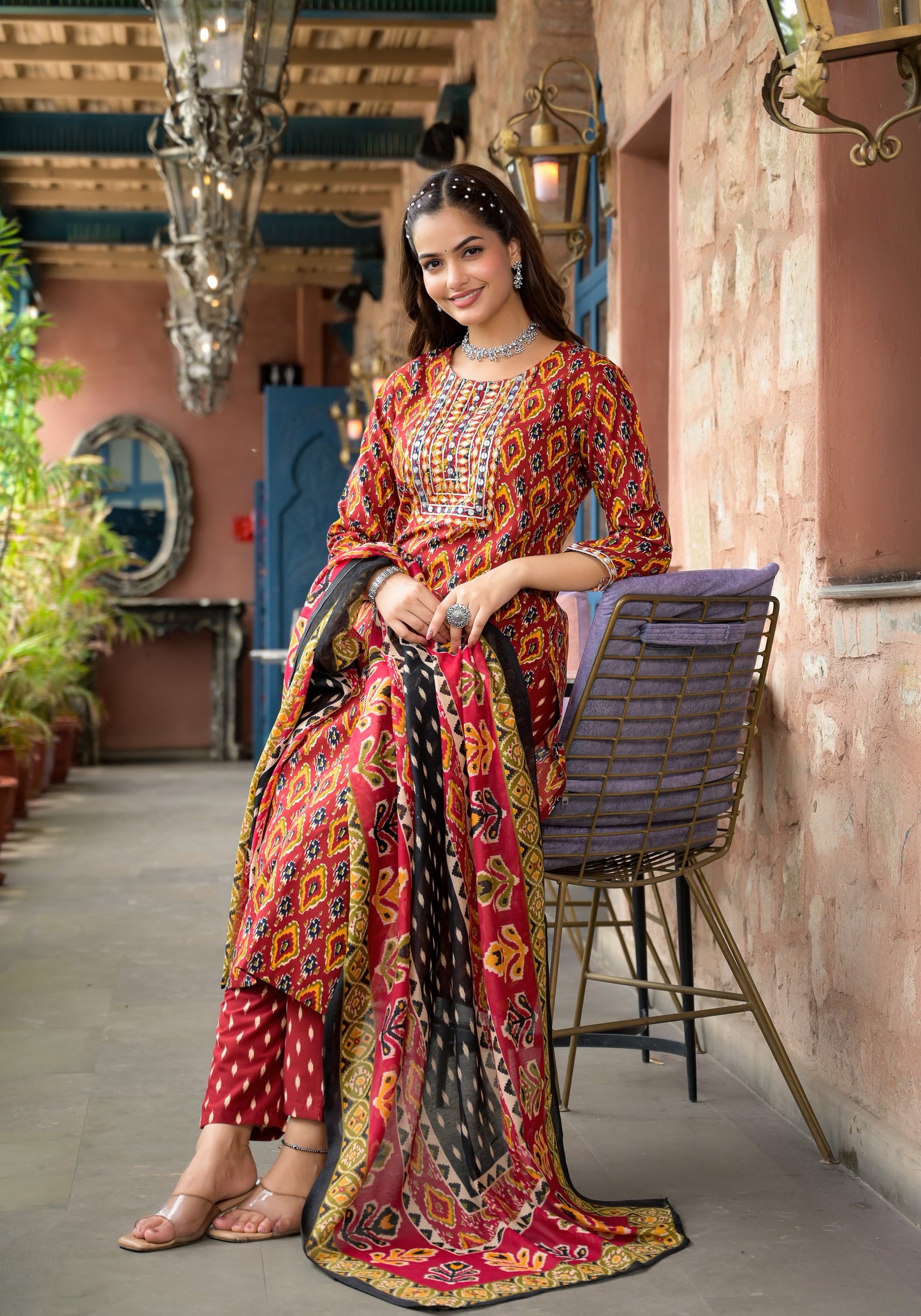 Beautiful Designer Rayon Full Stiched Kurti Pant with Dupatta