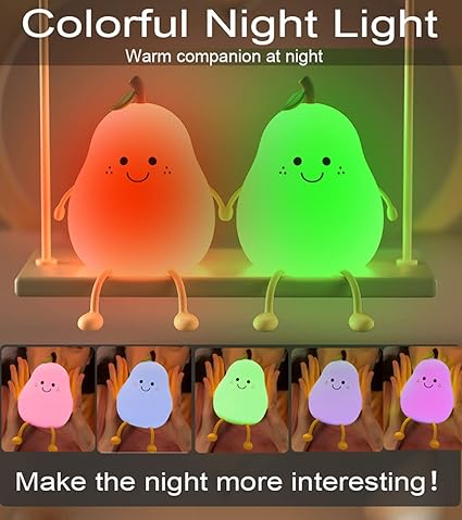 Silicone Pear Touch Night Lamp