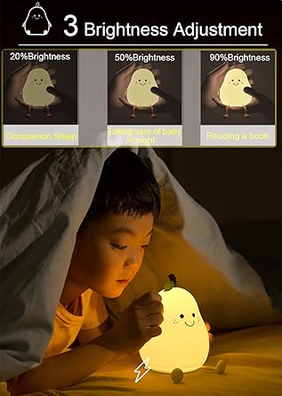 Silicone Pear Touch Night Lamp