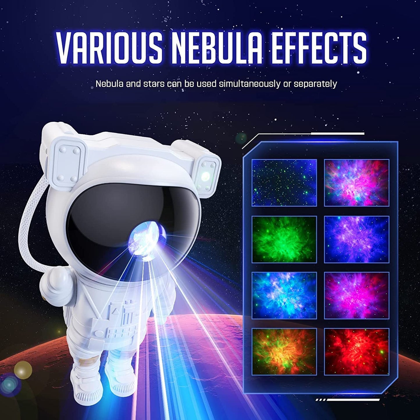 Desidiya® Astronaut Galaxy Projector with Remote Control - 360° Adjustable Timer Kids Astronaut Nebula Night Light, for Gifts,Baby Adults Bedroom, Gaming Room, Home and Party (Corded Electric)