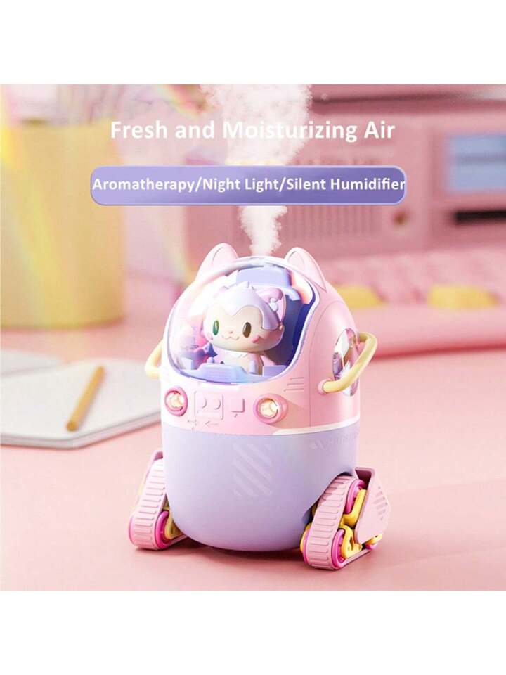 Kawaii cute cat air wheel car rolling humidifier