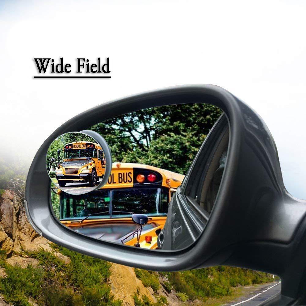 1512 Blind Spot Round Wide Angle Adjustable Convex Rear View Mirror - Pack Of 2