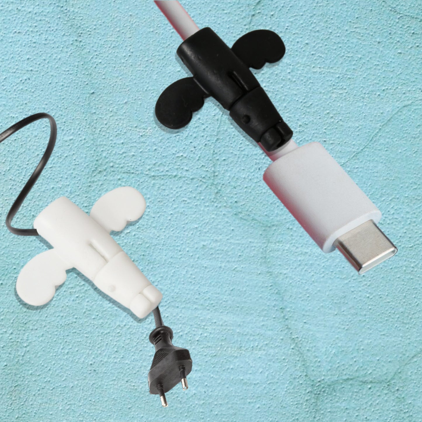 Silicone Data Cable Protector Angel Data Cable Protective Cover 2 In 1 Mobile Phone Cord Earphone Cord Saver Storage Tool